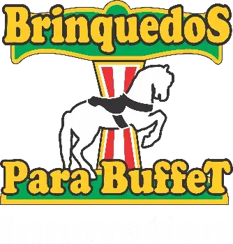 Logo da empresa Brinquedos para Buffet Innovation para fundos escuros.